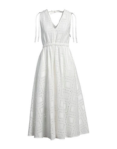 MSGM Midi dress White 50% Cotton, 50% Polyester