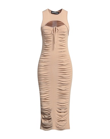 ANDREĀDAMO Midi dress Beige 65% Viscose, 30% Polyamide, 5% Elastane