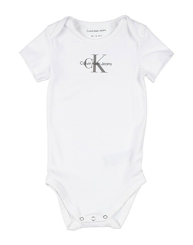 CALVIN KLEIN JEANS Baby bodysuit White 93% Cotton, 7% Elastane