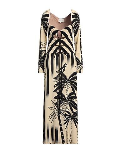 JOHANNA ORTIZ Long dress Beige 90% Viscose, 10% Elastane