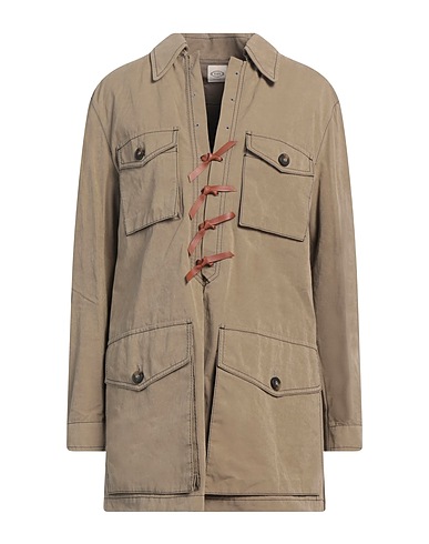TOD'S Short dress Khaki 45% Cotton, 39% Polyester, 16% Polyamide, Lambskin