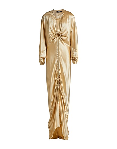 SOIR Long dress Beige 100% Silk, Polyamide, Modal