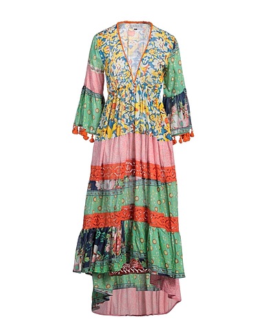 FABRIQUE BEACHWEAR Midi-Kleid Gelb 100% Baumwolle