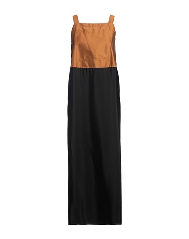 BARENA Vestido largo Marrón 90% Algodón, 10% Poliamida, Seda