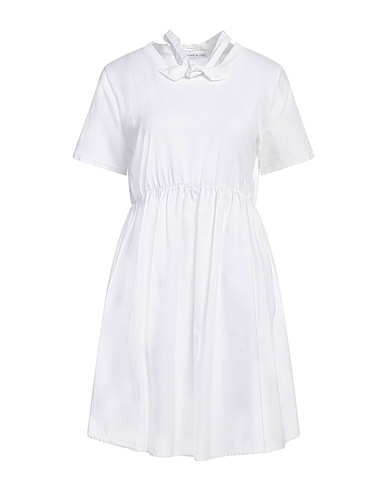 LE SARTE DEL SOLE Vestito corto Bianco 97% Cotone, 3% Elastan