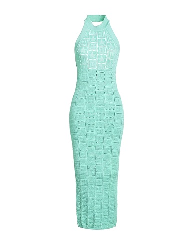 BALMAIN Midi dress Light green 84% Viscose, 16% Polyester