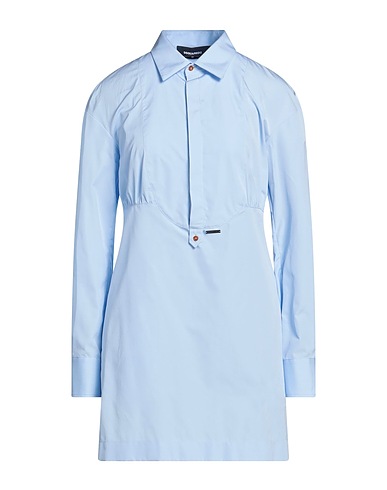 DSQUARED2 Shirt dress Sky blue 100% Cotton