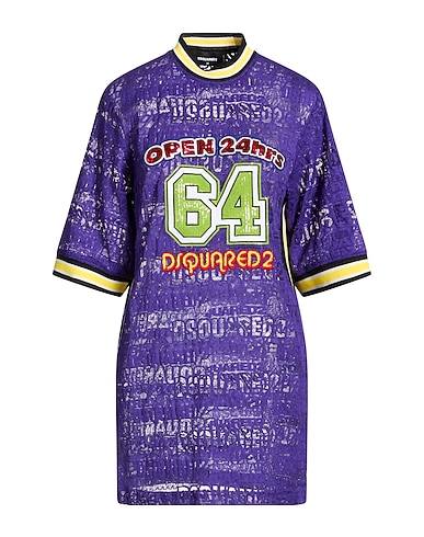 DSQUARED2 Short dress Purple 83% Cotton, 17% Polyamide, Polyester