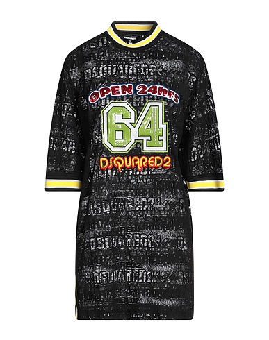 DSQUARED2 Short dress Black 83% Cotton, 17% Polyamide, Polyester