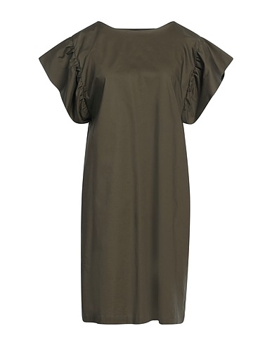 MANILA GRACE Elegant dress Military green 100% Cotton