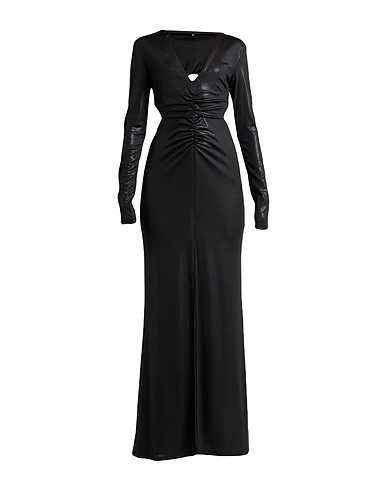 PATRIZIA PEPE Long dress Black 95% Polyester, 5% Elastane