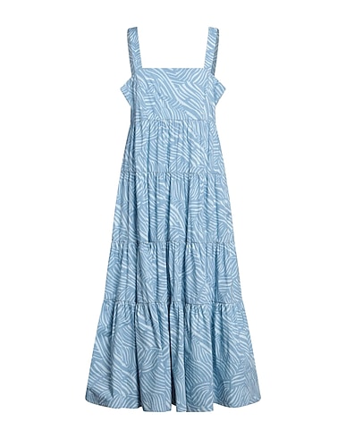 MICHAEL MICHAEL KORS Long dress Sky blue 96% Organic cotton, 4% Elastane