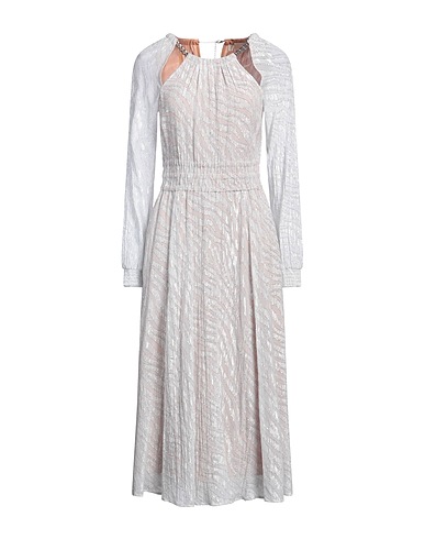 MICHAEL MICHAEL KORS Robe mi-longue Blanc cassé 49% Viscose, 27% Soie, 14% Fibre métallique, 10% Polyester