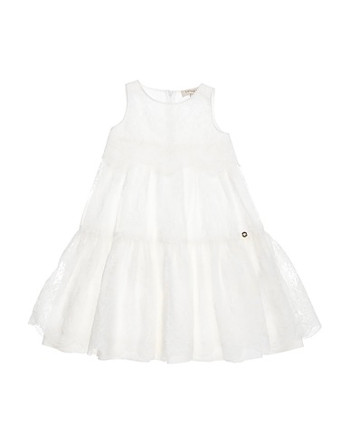 TWINSET Dress White 100% Polyester, Cotton, Elastane