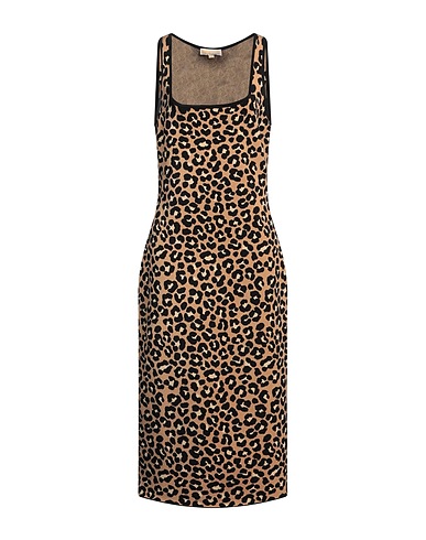 MICHAEL MICHAEL KORS Midi dress Brown 63% Recycled viscose, 20% Nylon, 14% Polyester, 3% Elastane