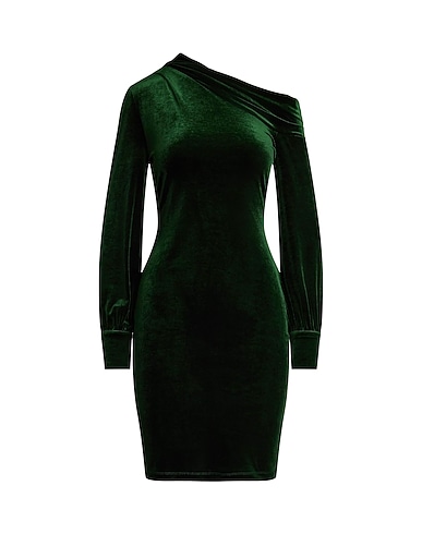 LAUREN RALPH LAUREN Sheath dress Velvet One-Shoulder Dress 90% Recycled polyester, 10% Elastane