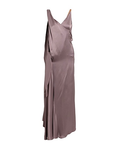 ALYSI Long dress Light brown 71% Acetate, 29% Viscose