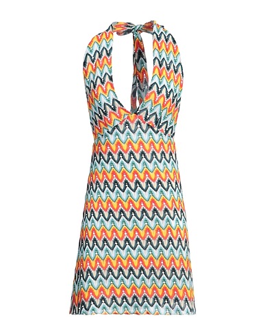 HAVEONE Short dress Orange 43% Cotton, 43% Polyester, 14% Viscose, Elastic fibres
