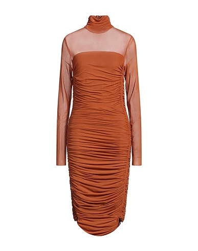 HUGO Midi dress Tan 92% Polyester, 8% Elastane