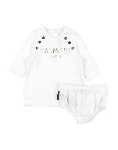 BALMAIN Vestido para bebé  White 100% Cotton, Elastane