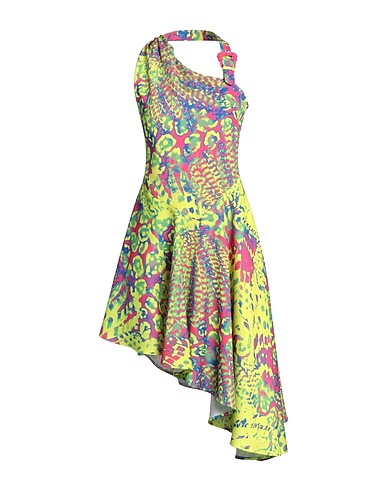 VERSACE JEANS COUTURE Midi dress Lime green 100% Polyester