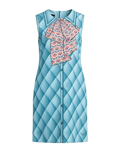 BOUTIQUE MOSCHINO Short dress Pastel blue 90% Polyester, 10% Elastane