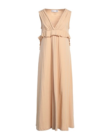 DOUUOD Langes Kleid Sand 100% Baumwolle