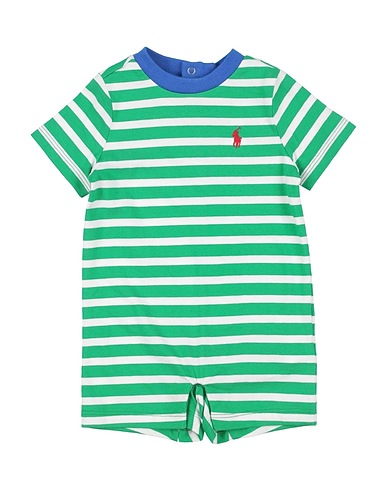 POLO RALPH LAUREN Pelele para bebé  Striped Cotton Jersey Shortall
 Verde 100% Algodón