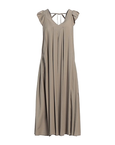 MOLLY BRACKEN Vestito midi Khaki 60% Viscosa, 40% Poliammide