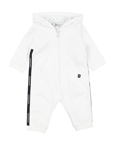 EMPORIO ARMANI Baby jumpsuit White 97% Cotton, 3% Elastane, Polyester