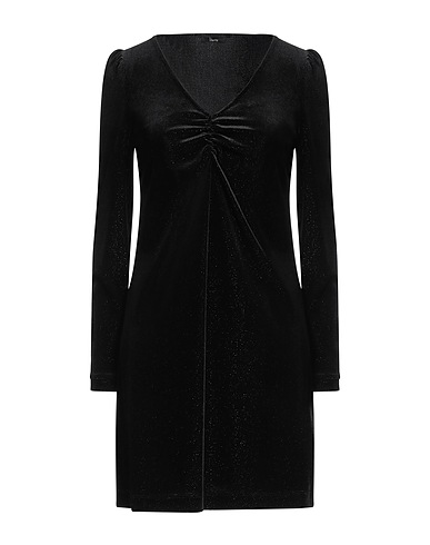 HANITA Short dress Black 90% Polyester, 10% Elastane