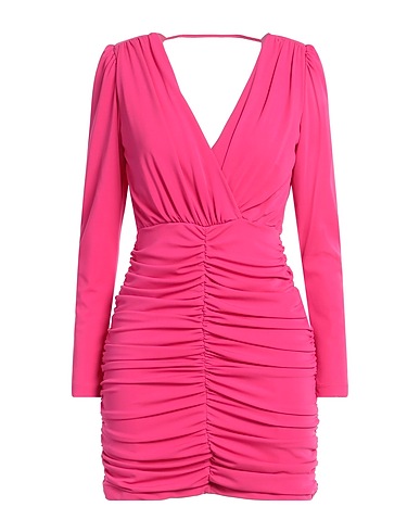 TOY G. 미니 원피스 푸크시아 핑크 95% 폴리에스테르, 5% 엘라스테인