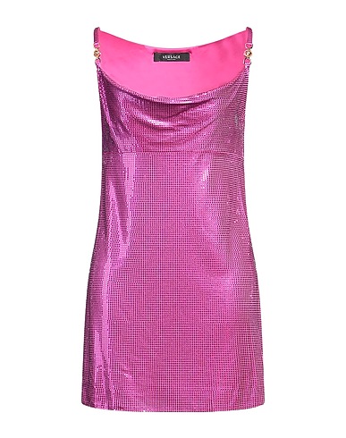 VERSACE Vestito corto Fucsia 100% Viscosa, Plastica