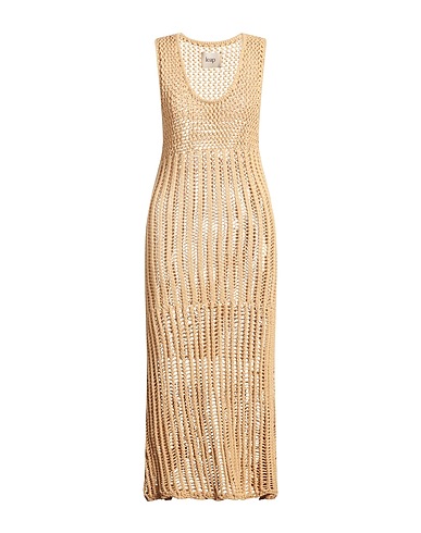 LEAP Vestito midi Sabbia 75% Cotone, 25% Poliestere