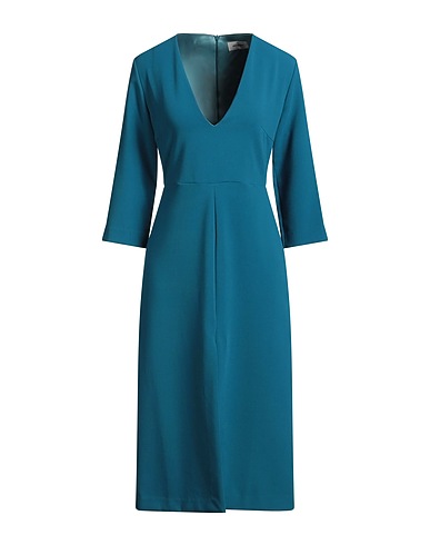 OTTOD'AME Midi dress Deep teal 63% Polyester, 32% Viscose, 5% Elastane
