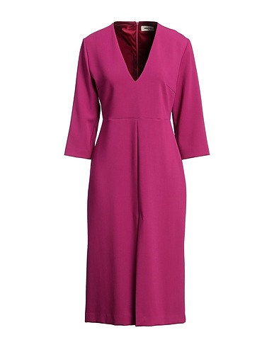OTTOD'AME Midi dress Fuchsia 63% Polyester, 32% Viscose, 5% Elastane