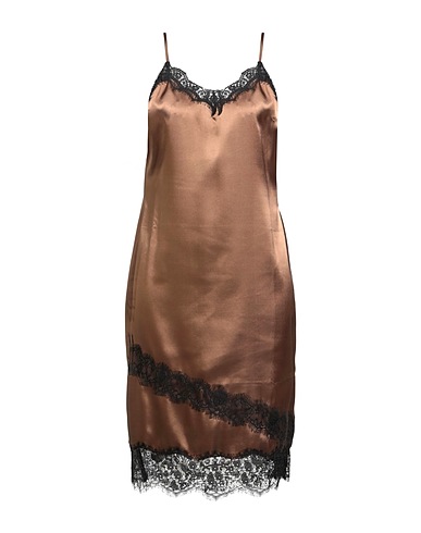 TWINSET Midi dress Brown 100% Polyester
