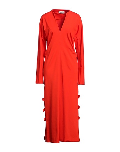 MEIMEIJ Midi dress Tomato red 65% Viscose, 30% Polyamide, 5% Elastane