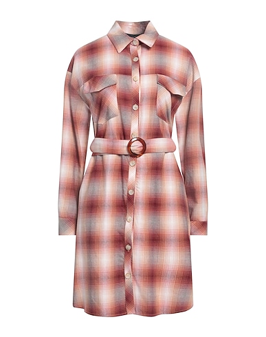 CRISTINA GAVIOLI Vestito chemisier Mattone 50% Cotone, 48% Poliestere, 2% Altre Fibre