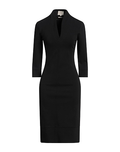 ALESSIA SANTI Midi dress Black 56% Cotton, 37% Polyamide, 7% Elastane
