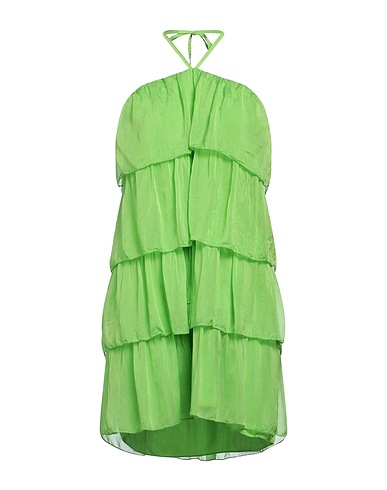 DIXIE Vestito corto Verde lime 70% Viscosa, 30% Seta