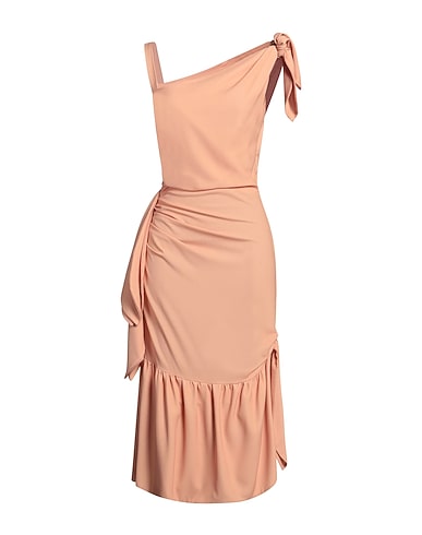ALESSANDRO ENRIQUEZ Midi dress Apricot 98% Polyester, 2% Elastane