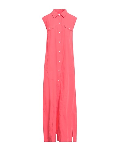 JACOB COHЁN Long dress Coral 97% Cotton, 3% Elastane, Viscose, Polyester