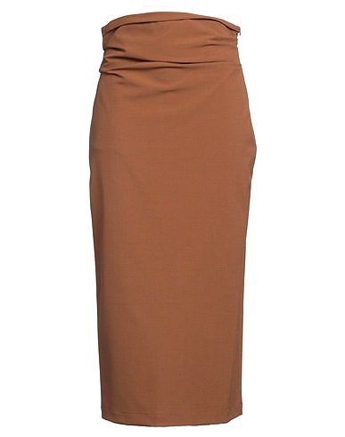 SEMICOUTURE Midi skirt Brown 68% Polyester, 29% Viscose, 3% Elastane