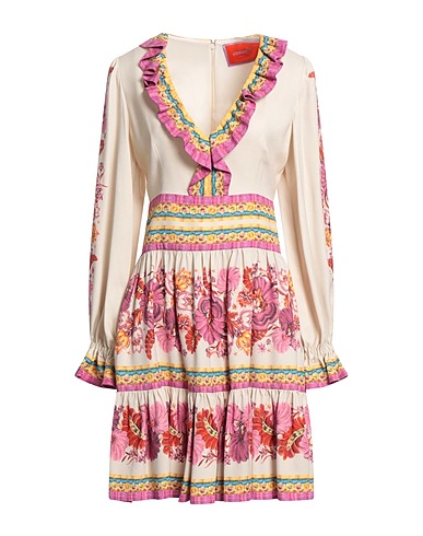 LA DOUBLE J Short dress Cream 100% Viscose