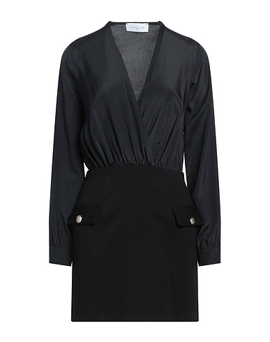 GAëLLE Paris Short dress Black 65% Rayon, 30% Polyamide, 5% Elastane, Polyester