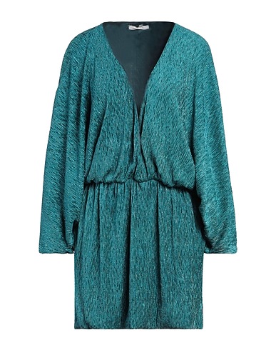 SILENCE LIMITED Short dress Deep teal 97% Polyester, 3% Elastane