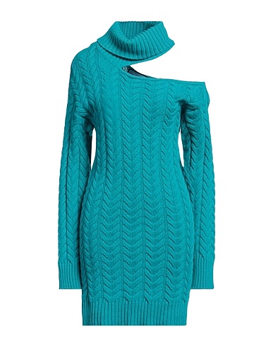 ELEONORA GOTTARDI Sheath dress Turquoise 90% Wool, 10% Cashmere