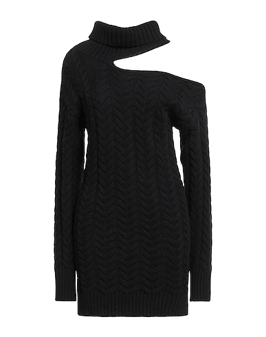 ELEONORA GOTTARDI Robe courte Noir 90% Laine, 10% Cachemire