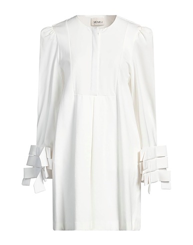 MEIMEIJ Short dress White 65% Viscose, 30% Polyamide, 5% Elastane, Polyester